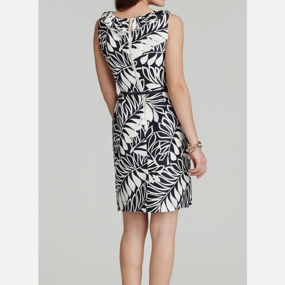 Kate Spade Elegant Black and White Leaf Print Dress - Picture 2 of 10